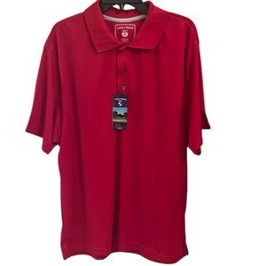 Cross & Winsor Golf New! Men's Red Golf Polo Shirt Size XL NWT Moisture Wicking
